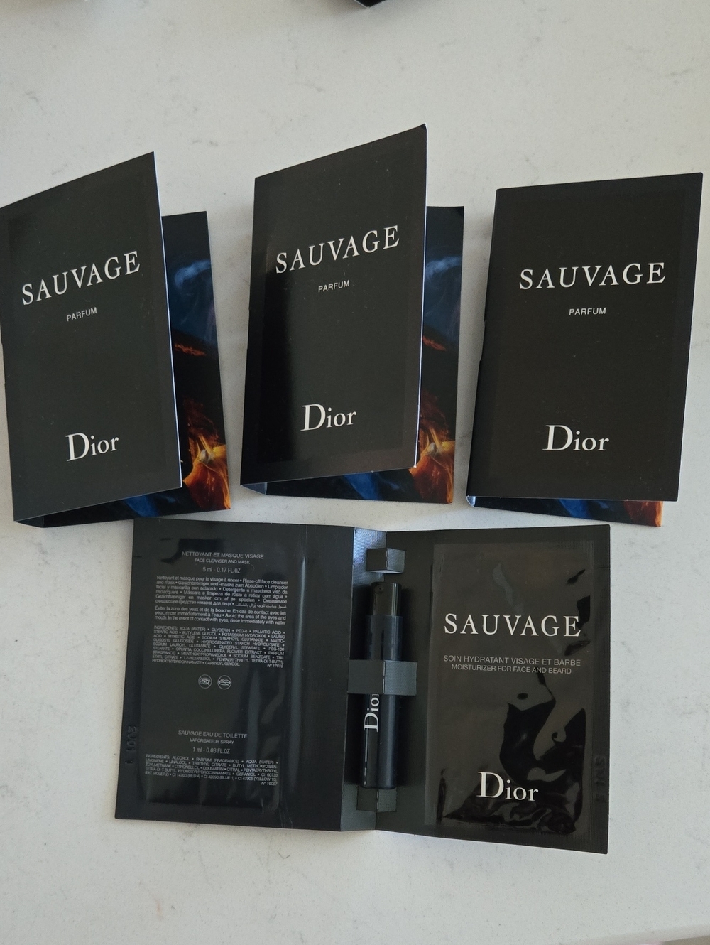 New DIOR Sauvage Sample Set 4 Pack & DIOR Sauvage Mens Skincare